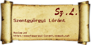 Szentgyörgyi Lóránt névjegykártya