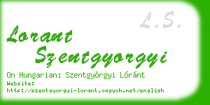 lorant szentgyorgyi business card
