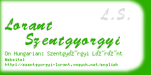 lorant szentgyorgyi business card